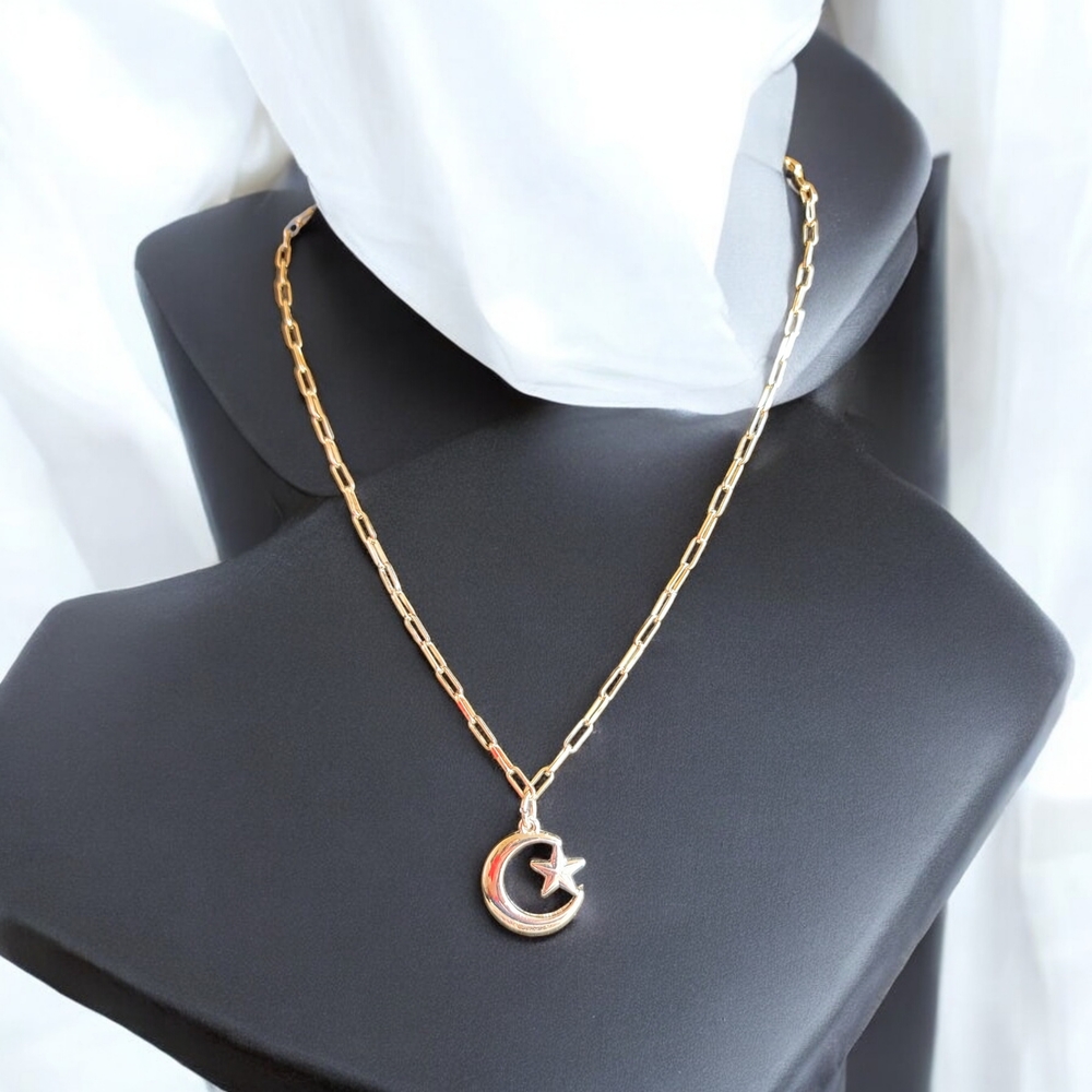Gold Crescent Moon Necklace